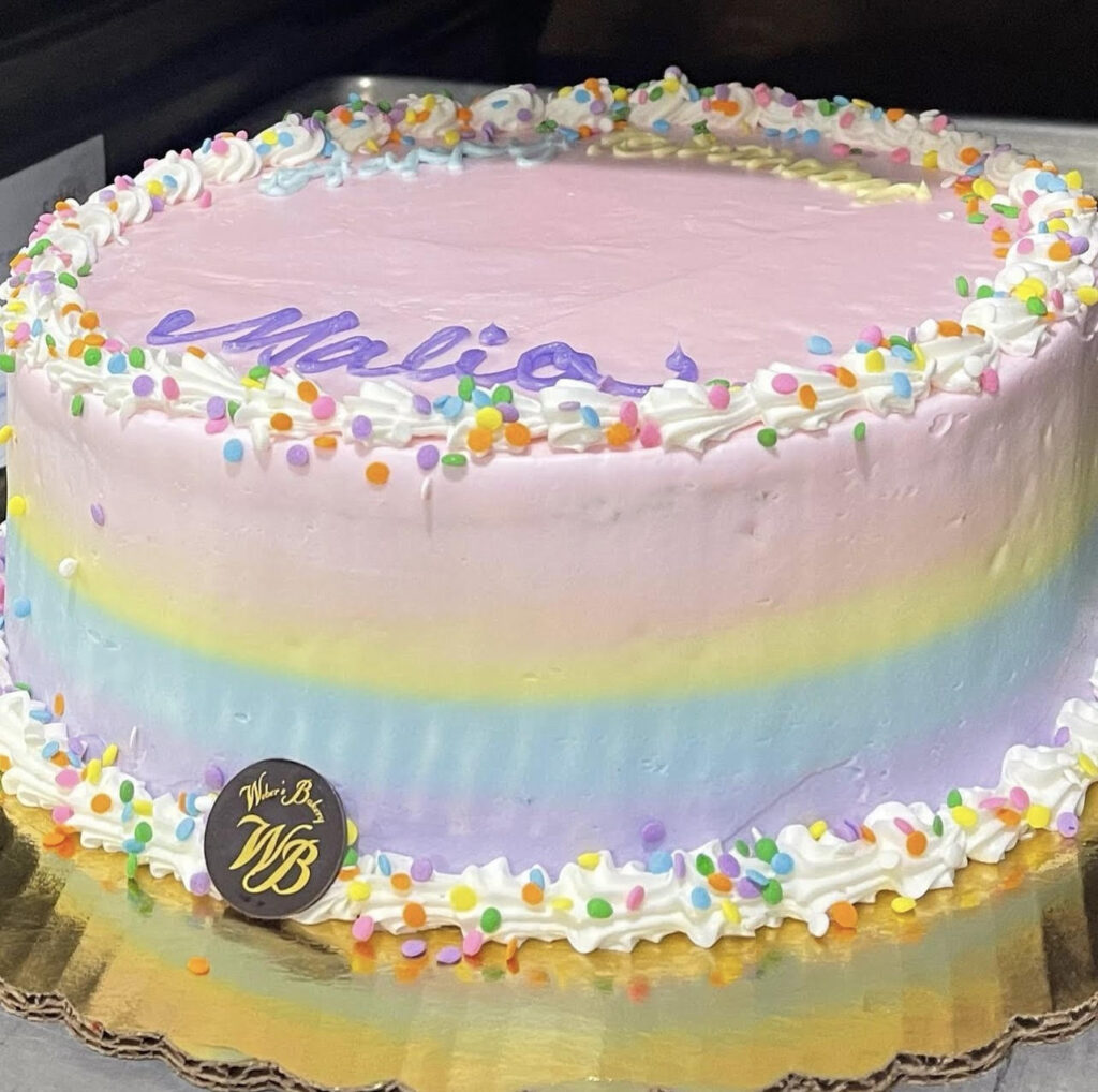 Pastel colored cake with confetti